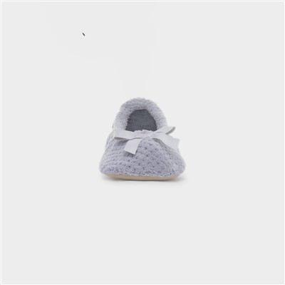 Popcorn Womens Pale Grey Ballet Slipper