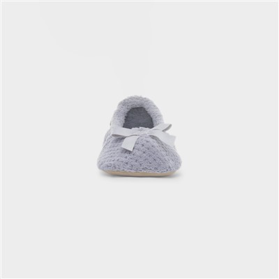 Popcorn Womens Pale Grey Ballet Slipper