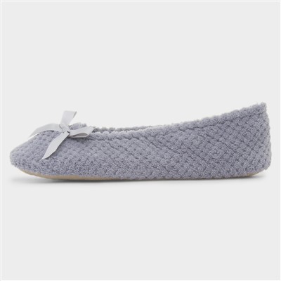 Popcorn Womens Pale Grey Ballet Slipper