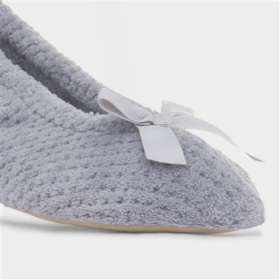 Popcorn Womens Pale Grey Ballet Slipper