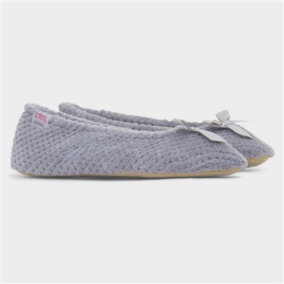 Popcorn Womens Pale Grey Ballet Slipper