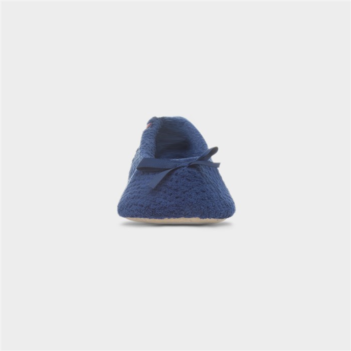 Popcorn Womens Navy Ballet Slipper