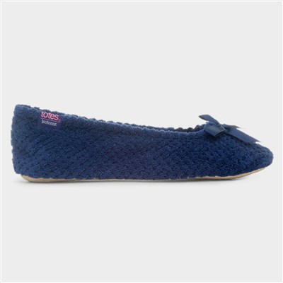 Popcorn Womens Navy Ballet Slipper