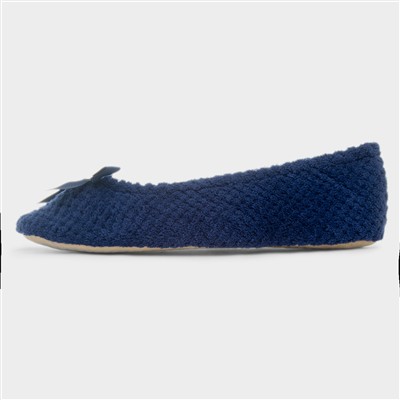 Popcorn Womens Navy Ballet Slipper
