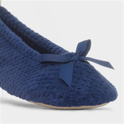Popcorn Womens Navy Ballet Slipper