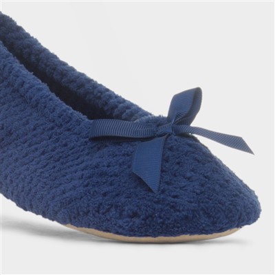 Popcorn Womens Navy Ballet Slipper