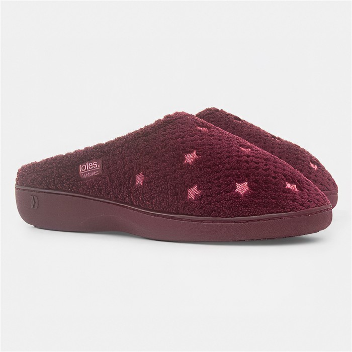 Popcorn Terry Womens Burgundy Mule Slipper