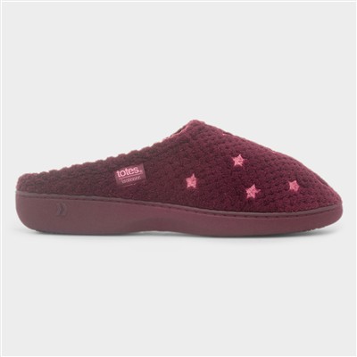 Popcorn Terry Womens Burgundy Mule Slipper