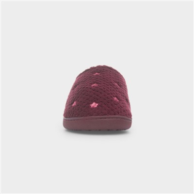 Popcorn Terry Womens Burgundy Mule Slipper