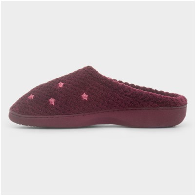 Popcorn Terry Womens Burgundy Mule Slipper