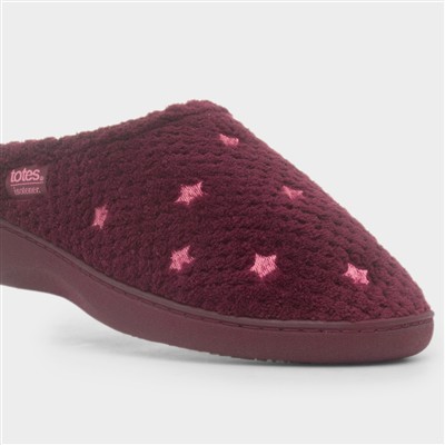 Popcorn Terry Womens Burgundy Mule Slipper
