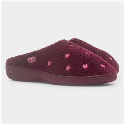 Popcorn Terry Womens Burgundy Mule Slipper