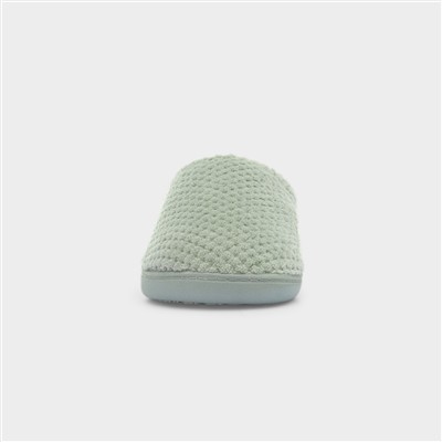 Totest Back Popcorn Terry Womens Sage Mule Slipper