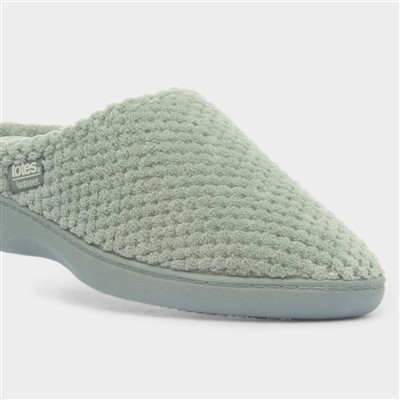 Totest Back Popcorn Terry Womens Sage Mule Slipper