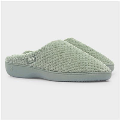 Totest Back Popcorn Terry Womens Sage Mule Slipper
