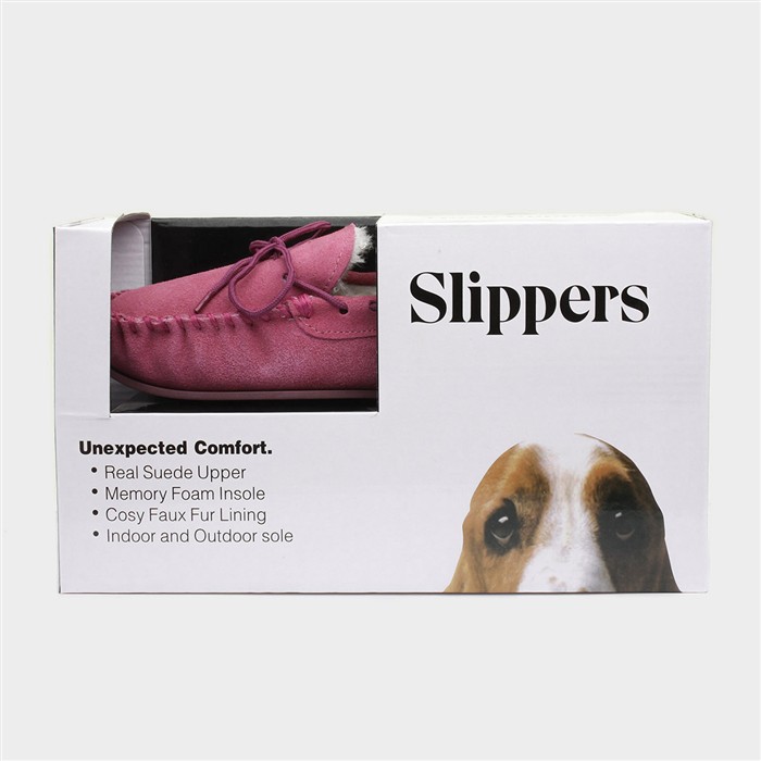 Allie Womens Rose Suede Bow Moccasin