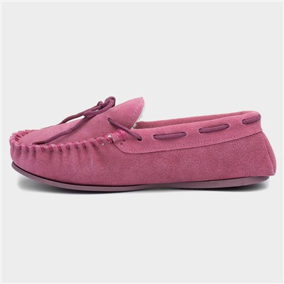 Allie Womens Rose Suede Moccasin