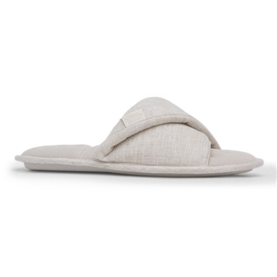 Womens Stone Linen Twist Mule Slipper