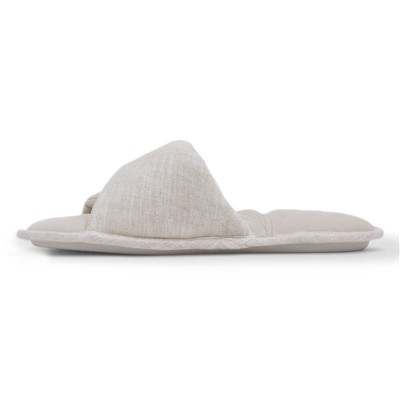 Womens Stone Linen Twist Mule Slipper