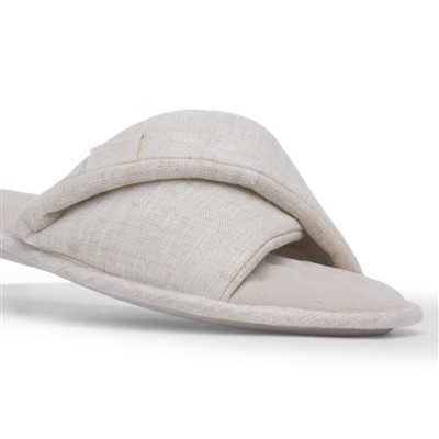 Womens Stone Linen Twist Mule Slipper