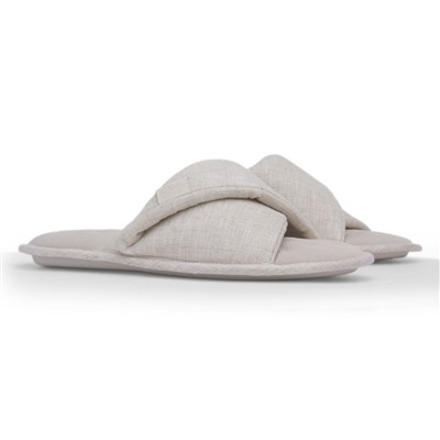 Womens Stone Linen Twist Mule Slipper