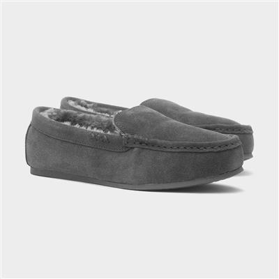 Annie Womens Grey Suede Moccasin