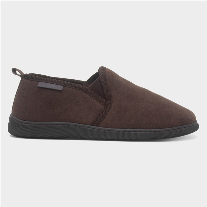 Arnold Mens Brown Suede Full Slipper