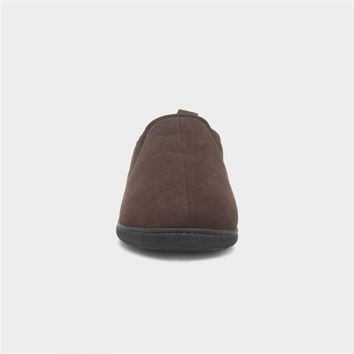 Arnold Mens Brown Suede Full Slipper