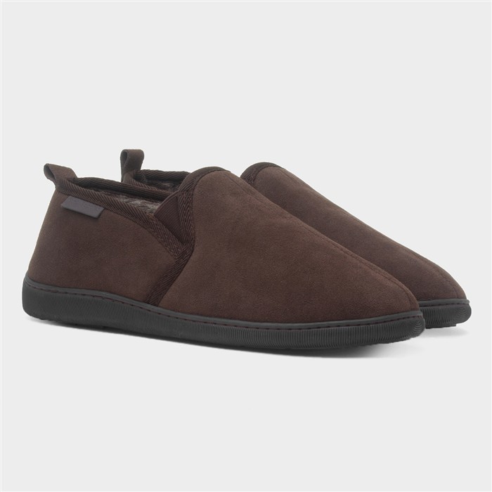 Arnold Mens Brown Suede Full Slipper