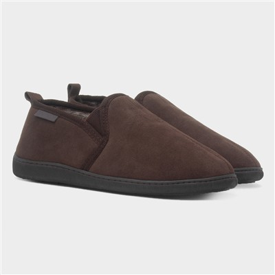 Arnold Mens Brown Suede Slipper