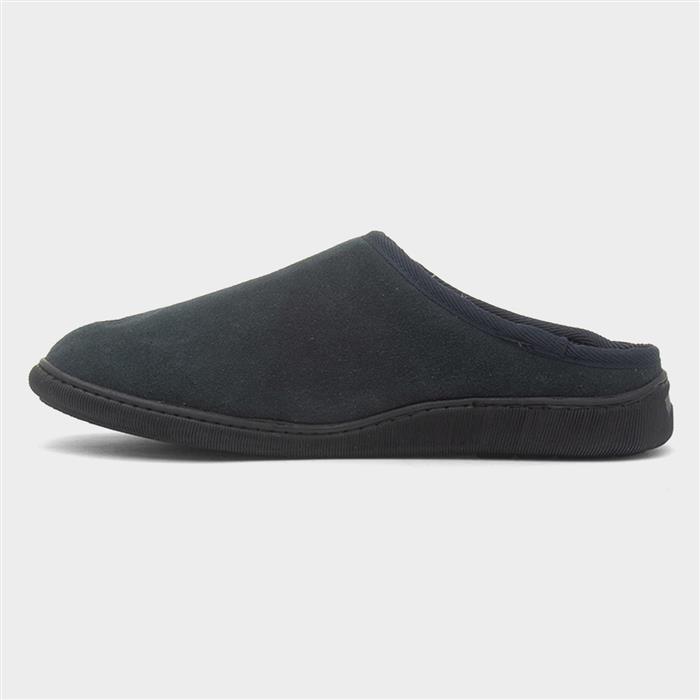 Ashton Mens Navy Suede Mule Slipper