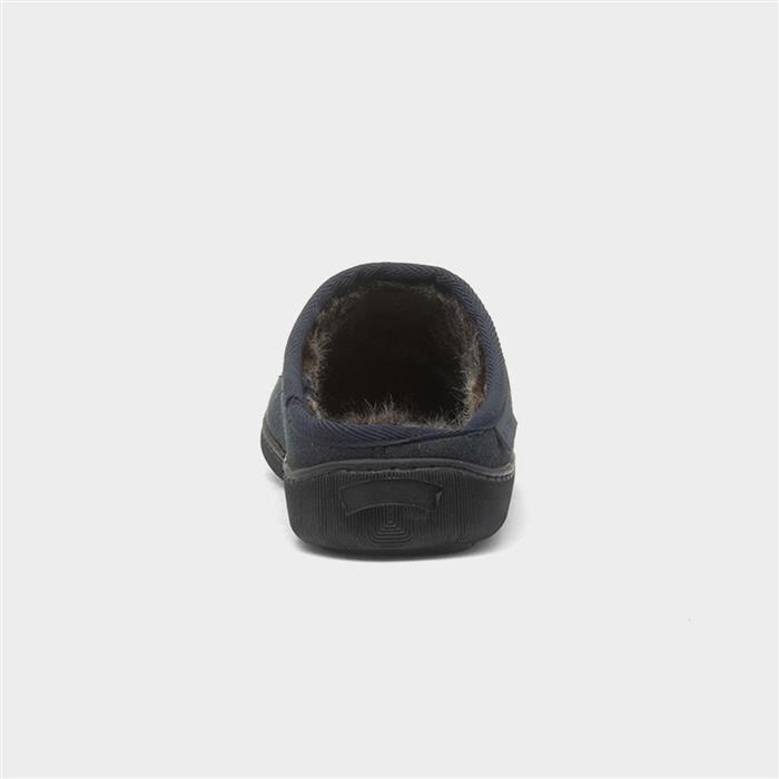 Ashton Mens Navy Suede Mule Slipper