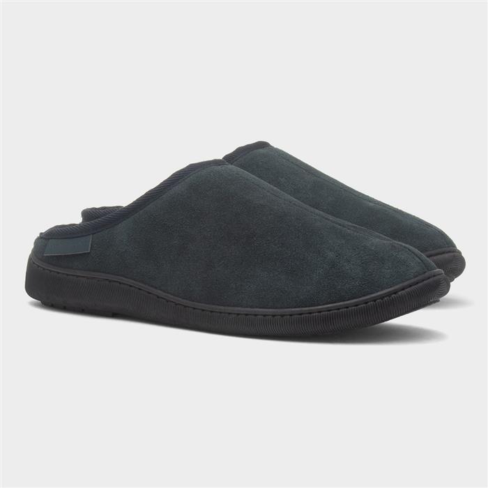 Ashton Mens Navy Suede Mule Slipper