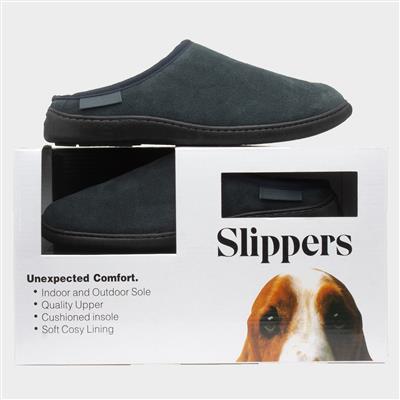 Ashton Mens Navy Suede Slipper