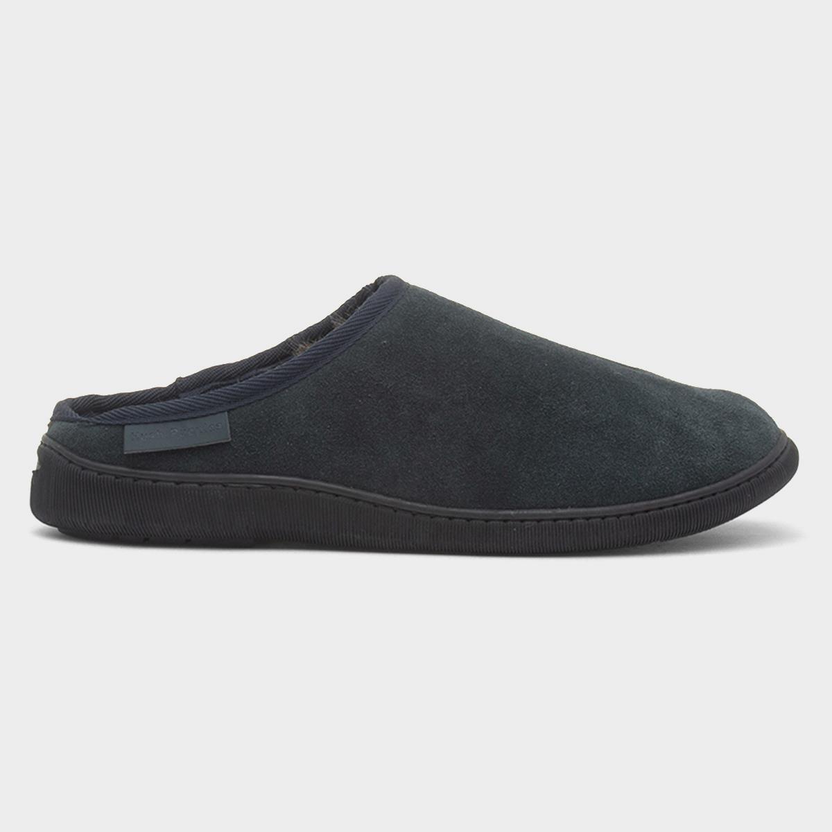 Ashton Mens Navy Suede Slipper