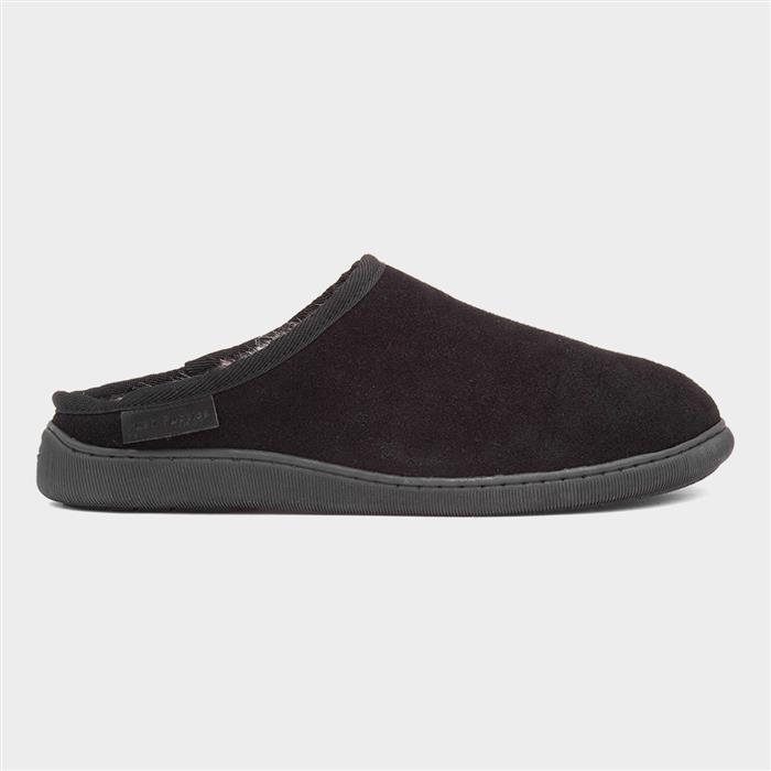 Hush Puppies Men's Black Ashton Suede Mule Slipper Size 11
