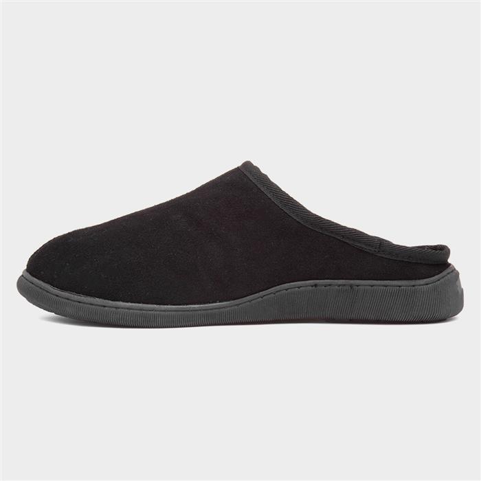 Ashton Mens Black Suede Mule Slipper