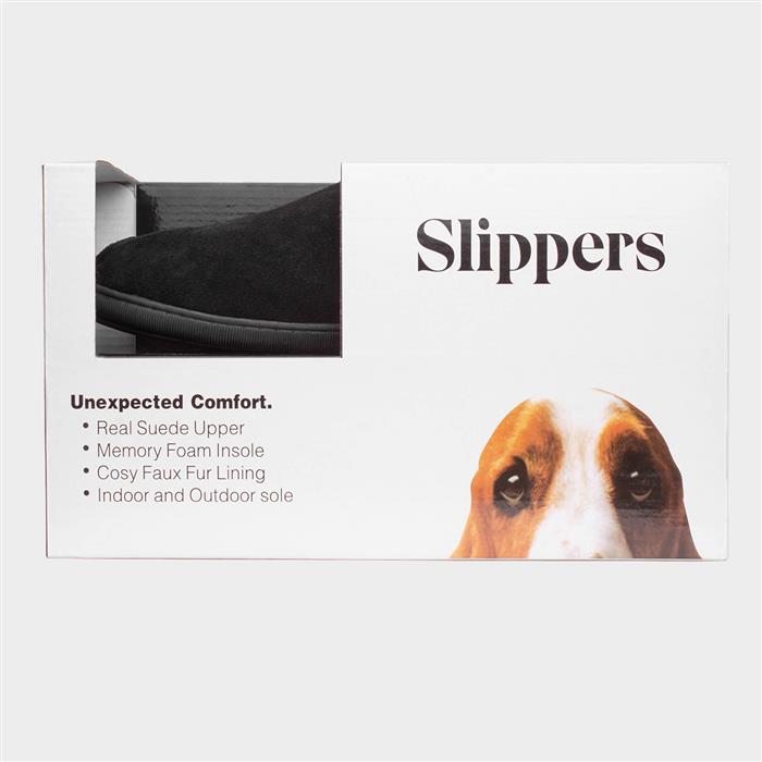 Ashton Mens Black Suede Mule Slipper