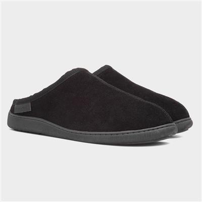 Ashton Mens Black Suede Mule Slipper