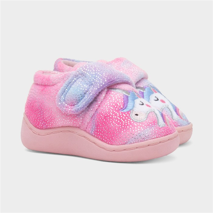 Girls Pink Unicorn Slipper