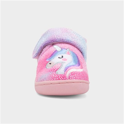 Girls Pink Unicorn Slipper