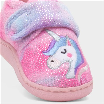 Girls Pink Unicorn Slipper