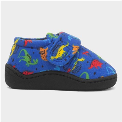 Boys Blue Dino Slipper
