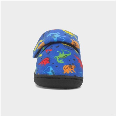 Boys Blue Dino Slipper