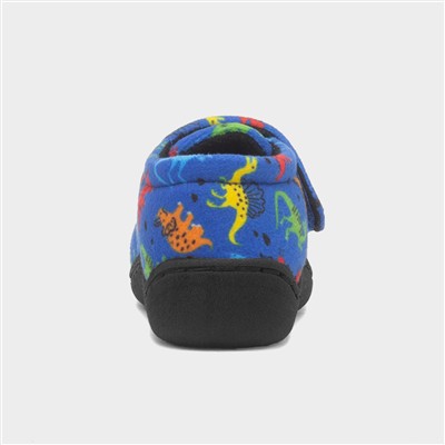 Boys Blue Dino Slipper