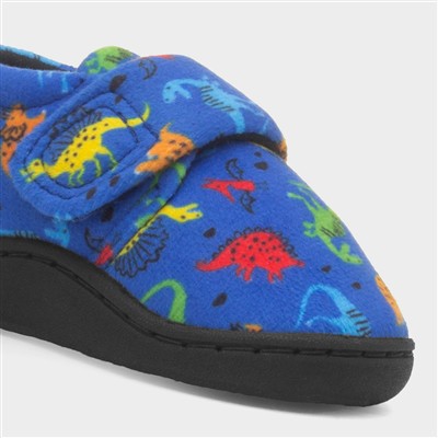 Boys Blue Dino Slipper