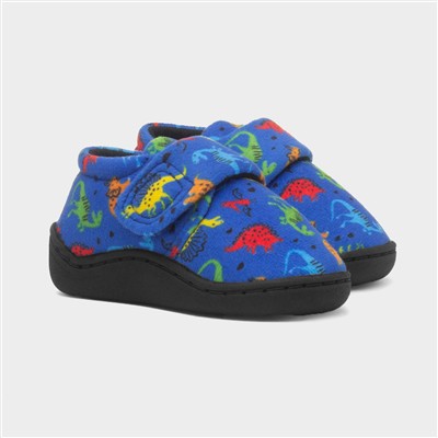 Boys Blue Dino Slipper