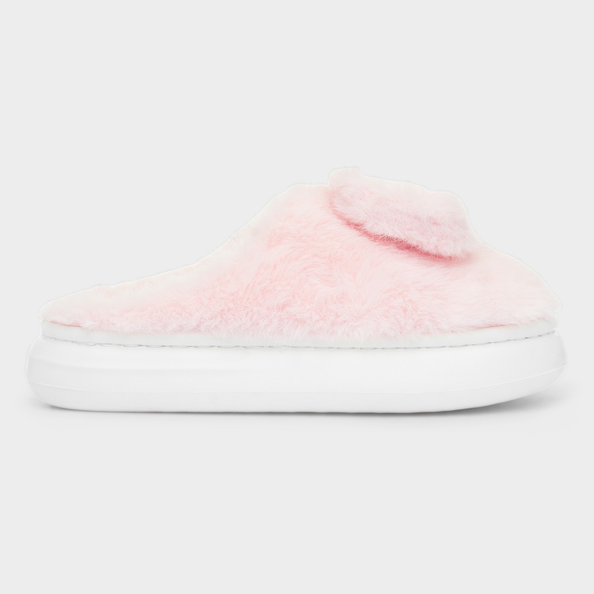 Libbie Girls Pink Mule Fluffy Slipper