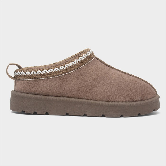 Chloe Womens Taupe Clog Slipper
