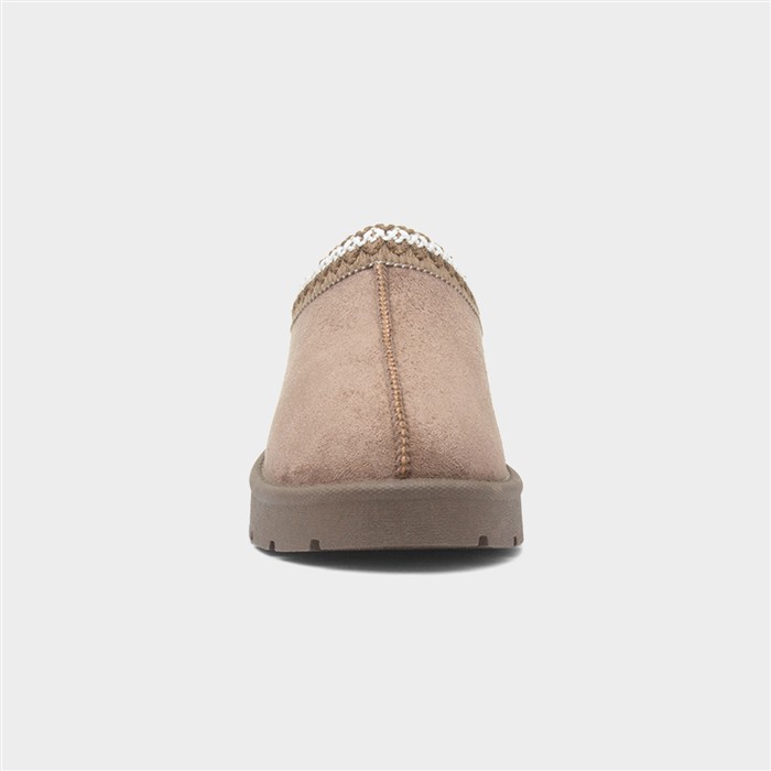 Chloe Womens Taupe Clog Slipper